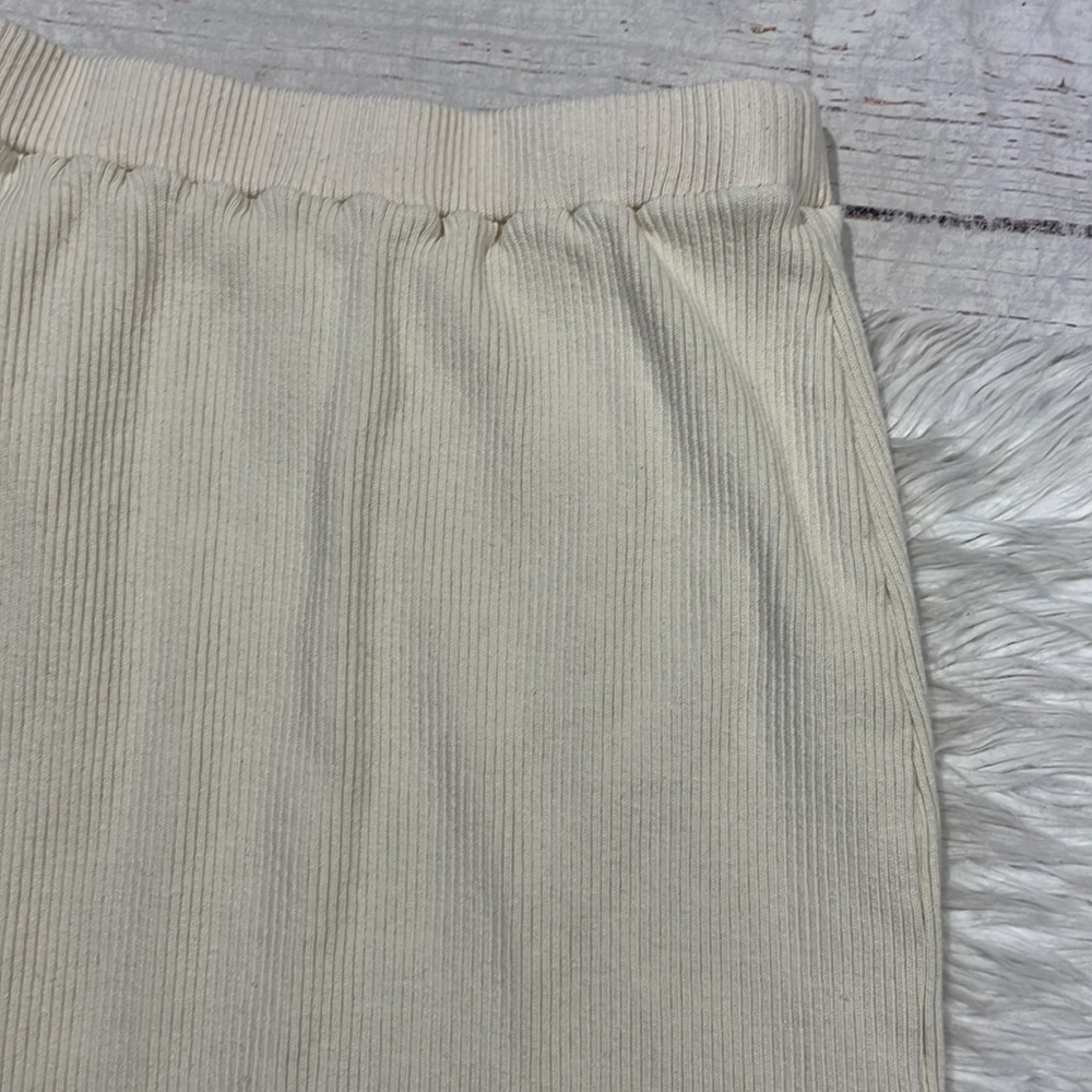 Free People Beach Josie Ecru Ribbed Knit Sweater Midi Skirt - Picture 6 of 10